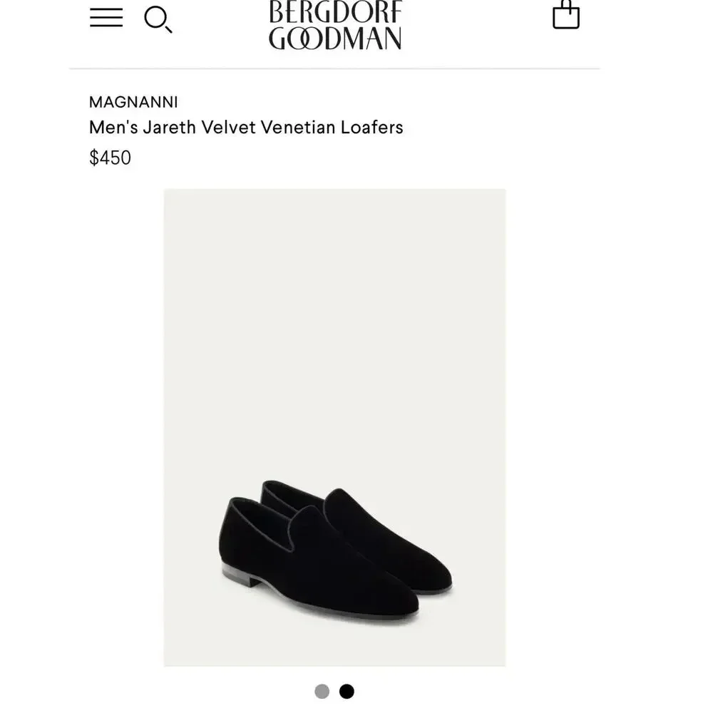 MAGNANNI Men's‎ Jareth Velvet Venetian Loafers Size 8 Black